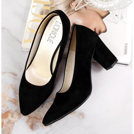 Zapatos de tacón en el poste de gamuza Monique negro 5