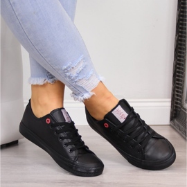 Deportivas bajas Cross Jeans negras de ecopiel negro 4
