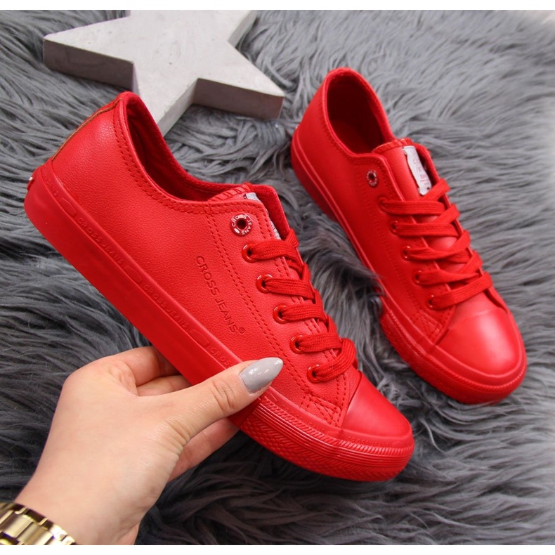 Deportivas bajas de piel ecológica rojas Cross Jeans DD2R4032 rojo 2