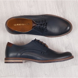 Zapatos de hombre en piel azul marino Gregor 1836 1
