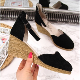 Sandalias mujer de piel con cuña negra Filippo negro 2 Sandalias mujer de piel con cuña negra Filippo negro 2
