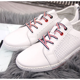 Zapatos de mujer de piel Filippo sneakers blancos 4