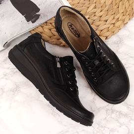 Zapatos de mujer de piel con cremallera negro Helios 357 3