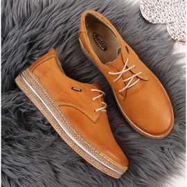 Zapatos mujer de piel con plataforma marron claro Helios 380 marrón 3
