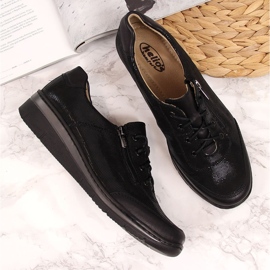 Zapatos piel brillo negro Helios 334 2