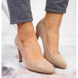 Zapatos de salón de mujer ante beige Sergio Leone 5
