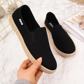 Alpargatas slip on mujer negras Big Star DD274017 negro 2