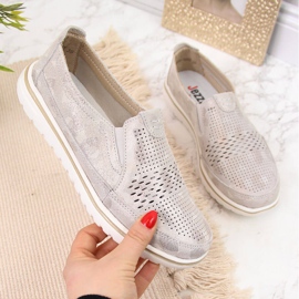 Zapatos mujer piel calados dorados Jezzi 3