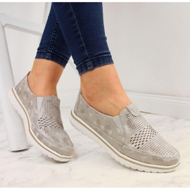 Zapatos mujer piel calados dorados Jezzi 1