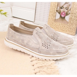 Zapatos mujer piel calados dorados Jezzi 4