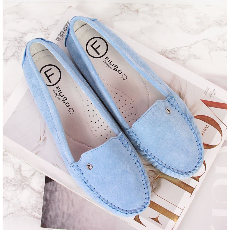 Mocasines mujer piel azul Filippo 1