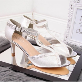 Elegantes sandalias plateadas de punta abierta para mujer Filippo plata 3