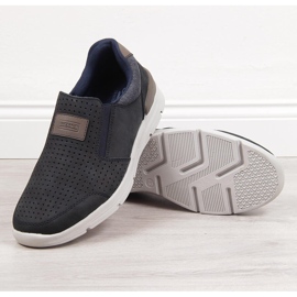 Zapato hombre piel calada azul marino Rieker 16455 2