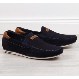 Mocasines hombre piel azul marino Bugatti HH153084 1