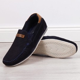 Mocasines hombre piel azul marino Bugatti HH153084 3