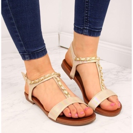 S.Barski Sandalias mujer con cadena holo beige S. Barski 5