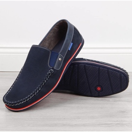 Mocasines hombre piel slip on azul marino Gregor 1
