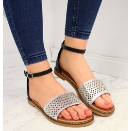 Sandalias mujer con remaches negro y plata Filippo 5