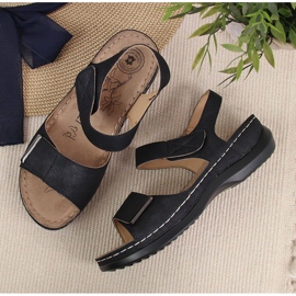 Sandalias de mujer negras con velcro negro eVento 4