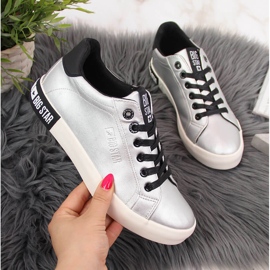 Zapatillas bajas de mujer con ecopiel plata Big Star II274034 2