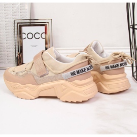 Zapatillas con suela gruesa Velcro beige Navy Dot 2 Zapatillas con suela gruesa Velcro beige Navy Dot 2