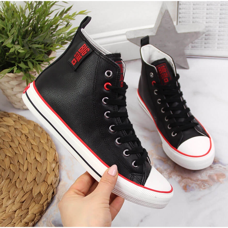 Deportivas altas de ecopiel negra Big Star JJ274131 negro 1