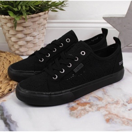 Zapatilla baja textil encaje negro Big Star JJ274064 2