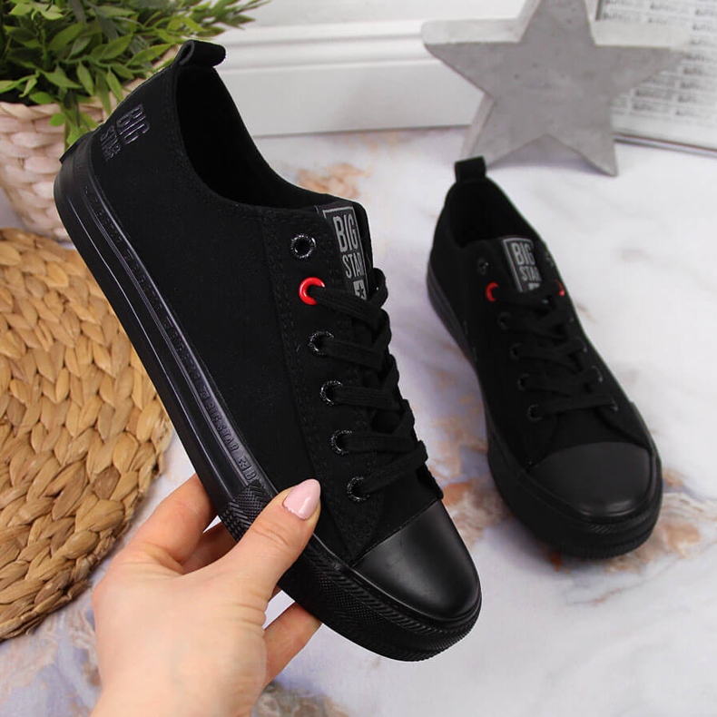 Deportivas bajas de textil todo negro Big Star JJ274003 1
