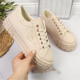 News Zapatillas beige de mujer con plataforma NOVEDADES 2