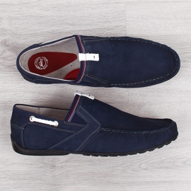 Mocasines hombre piel azul marino Łukbut 1800 4