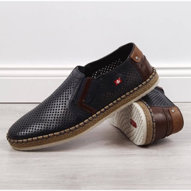 Zapatos hombre calados azul marino Rieker B5297-14 3