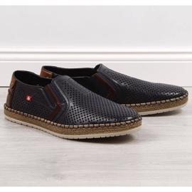 Zapatos hombre calados azul marino Rieker B5297-14 4