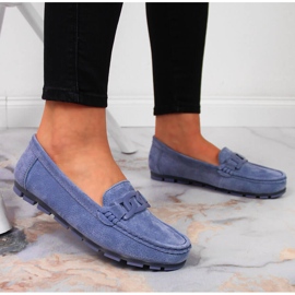 Mocasines mujer piel azul Filippo 6