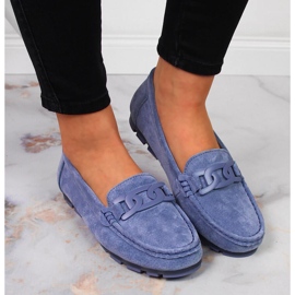 Mocasines mujer piel azul Filippo 7