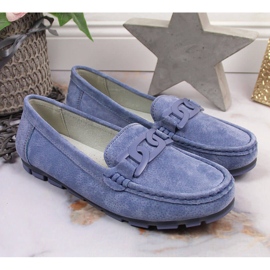 Mocasines mujer piel azul Filippo 4