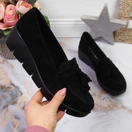Mocasines mujer Filippo piel negra negro 2