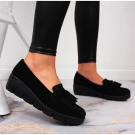 Mocasines mujer Filippo piel negra negro 1