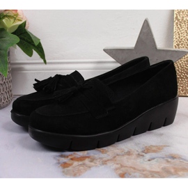 Mocasines mujer Filippo piel negra negro 4