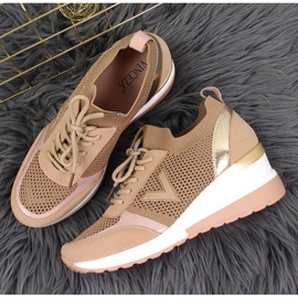 Zapatos con cordones mujer beige Vinceza 3