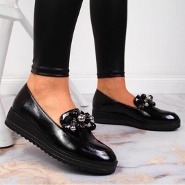 Zapatos de mujer lacados con cuentas Potocki negras negro 6