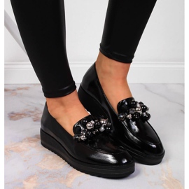 Zapatos de mujer lacados con cuentas Potocki negras negro 7