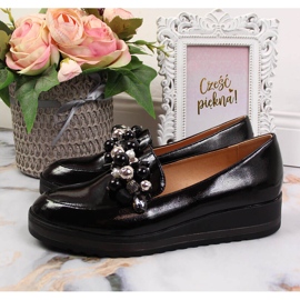 Zapatos de mujer lacados con cuentas Potocki negras negro 4