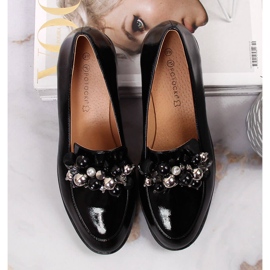Zapatos de mujer lacados con cuentas Potocki negras negro 5