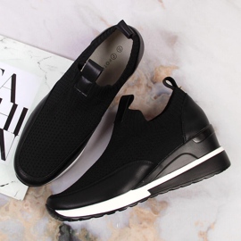 Zapatos cuña mujer negros Potocki 2