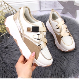 Zapatillas de mujer en la plataforma de crema Potocki multicolor 2