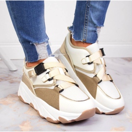 Zapatillas de mujer en la plataforma de crema Potocki multicolor 6
