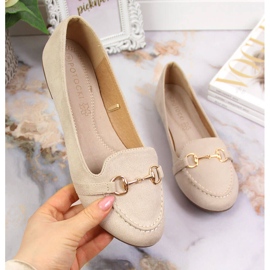 Mocasines de mujer con decoración Potocki beige 3