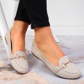 Mocasines de mujer con decoración Potocki beige 2