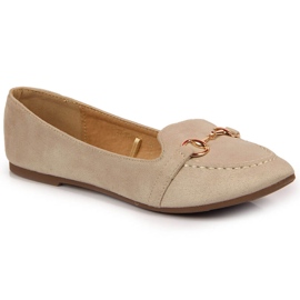 Mocasines de mujer con decoración Potocki beige 1