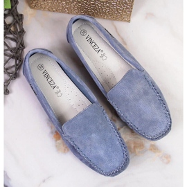 Mocasines mujer piel azul Vinceza 4